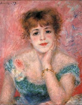 Pierre Auguste Renoir : Jeanne Samary in a Low-Necked Dress